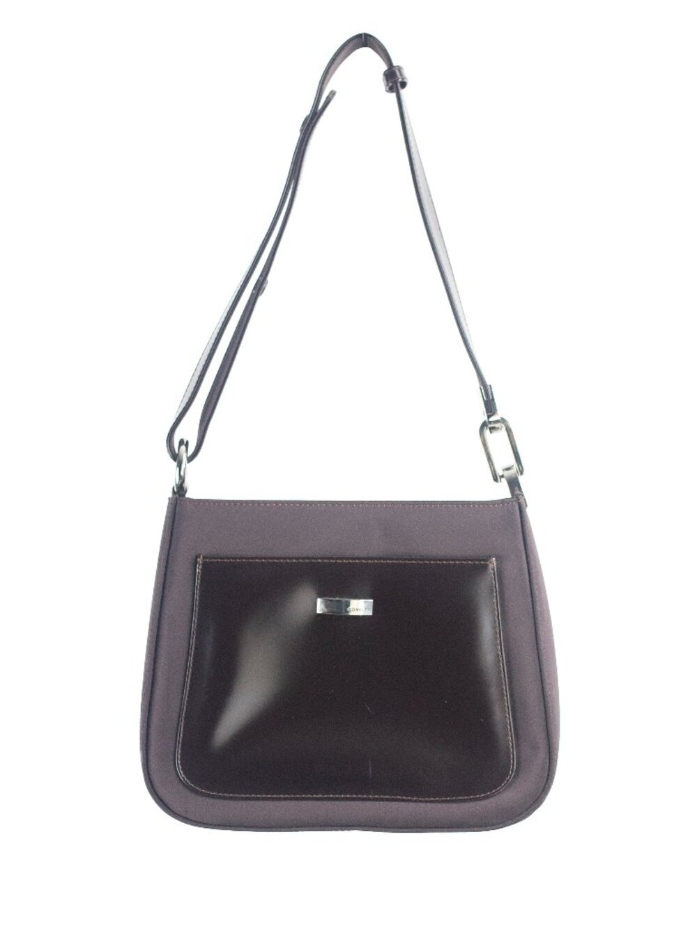 Comely Structured Nylon Faux Leather Shoulder Bag